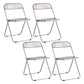 Nordic Style Armless Metal Dining Chairs Stackable Folding Side Chair for Home Use Pink 4 Piece Set Clearhalo ' kitchen&dining_furn' 'Dining Chairs' 'Dining Tables & Seating' 'dining_chair' 'furn' 'furn_dining_chair' 'Furniture' 'furniture_dining_chair' 'Kitchen & Dining Furniture' 'kitchen' 3575222