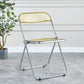 Nordic Style Armless Metal Dining Chairs Stackable Folding Side Chair for Home Use Yellow 1 Piece Clearhalo ' kitchen&dining_furn' 'Dining Chairs' 'Dining Tables & Seating' 'dining_chair' 'furn' 'furn_dining_chair' 'Furniture' 'furniture_dining_chair' 'Kitchen & Dining Furniture' 'kitchen' 3575225