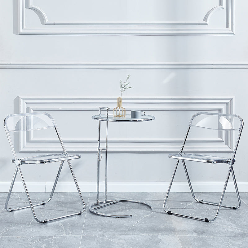 Nordic Style Armless Metal Dining Chairs Stackable Folding Side Chair for Home Use Clearhalo ' kitchen&dining_furn' 'Dining Chairs' 'Dining Tables & Seating' 'dining_chair' 'furn' 'furn_dining_chair' 'Furniture' 'furniture_dining_chair' 'Kitchen & Dining Furniture' 'kitchen' 3575228