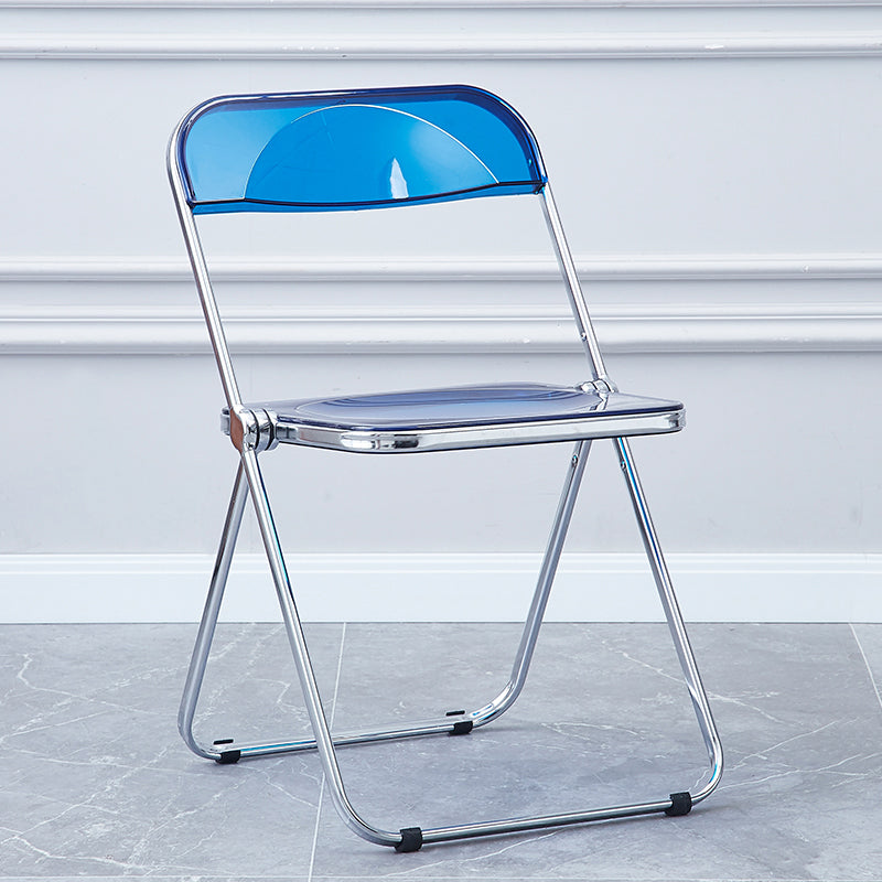 Nordic Style Armless Metal Dining Chairs Stackable Folding Side Chair for Home Use Blue 1 Piece Clearhalo ' kitchen&dining_furn' 'Dining Chairs' 'Dining Tables & Seating' 'dining_chair' 'furn' 'furn_dining_chair' 'Furniture' 'furniture_dining_chair' 'Kitchen & Dining Furniture' 'kitchen' 3575230