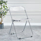 Nordic Style Armless Metal Dining Chairs Stackable Folding Side Chair for Home Use Clear 1 Piece Clearhalo ' kitchen&dining_furn' 'Dining Chairs' 'Dining Tables & Seating' 'dining_chair' 'furn' 'furn_dining_chair' 'Furniture' 'furniture_dining_chair' 'Kitchen & Dining Furniture' 'kitchen' 3575233