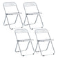 Nordic Style Armless Metal Dining Chairs Stackable Folding Side Chair for Home Use Clear 4 Piece Set Clearhalo ' kitchen&dining_furn' 'Dining Chairs' 'Dining Tables & Seating' 'dining_chair' 'furn' 'furn_dining_chair' 'Furniture' 'furniture_dining_chair' 'Kitchen & Dining Furniture' 'kitchen' 3575235