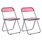 Nordic Style Armless Metal Dining Chairs Stackable Folding Side Chair for Home Use Rose Red 2 Piece Set Clearhalo ' kitchen&dining_furn' 'Dining Chairs' 'Dining Tables & Seating' 'dining_chair' 'furn' 'furn_dining_chair' 'Furniture' 'furniture_dining_chair' 'Kitchen & Dining Furniture' 'kitchen' 3575237