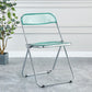 Nordic Style Armless Metal Dining Chairs Stackable Folding Side Chair for Home Use Light Green 1 Piece Clearhalo ' kitchen&dining_furn' 'Dining Chairs' 'Dining Tables & Seating' 'dining_chair' 'furn' 'furn_dining_chair' 'Furniture' 'furniture_dining_chair' 'Kitchen & Dining Furniture' 'kitchen' 3575239