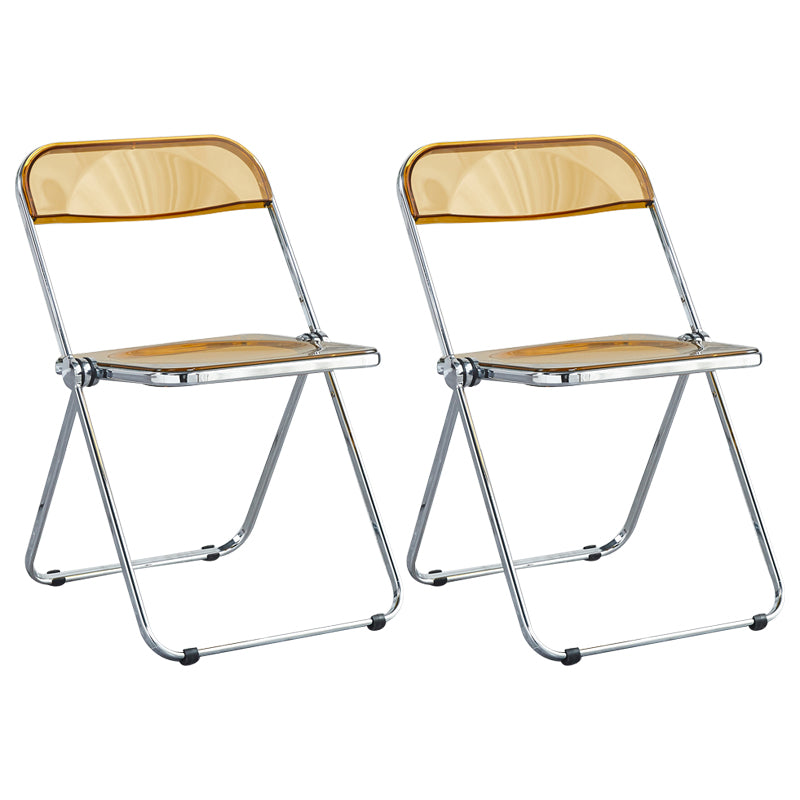 Nordic Style Armless Metal Dining Chairs Stackable Folding Side Chair for Home Use Tan 2 Piece Set Clearhalo ' kitchen&dining_furn' 'Dining Chairs' 'Dining Tables & Seating' 'dining_chair' 'furn' 'furn_dining_chair' 'Furniture' 'furniture_dining_chair' 'Kitchen & Dining Furniture' 'kitchen' 3575243