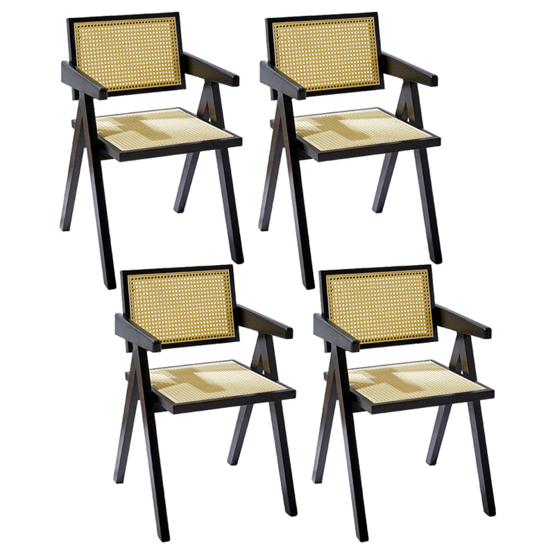 Wooden Dining Side Chairs Modern Indoor-Outdoor Open Back Dining Chair, 20'' Wide Black 4 Piece Set Clearhalo ' kitchen&dining_furn' 'Dining Chairs' 'Dining Tables & Seating' 'dining_chair' 'furn' 'furn_dining_chair' 'Furniture' 'furniture_dining_chair' 'Kitchen & Dining Furniture' 'kitchen' 3575249