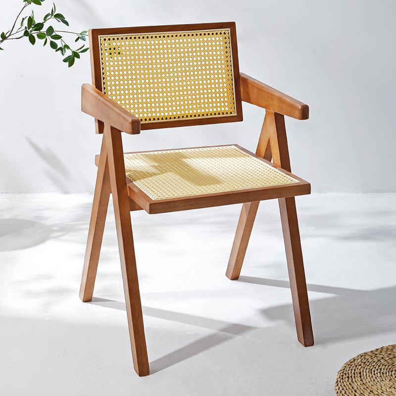 Wooden Dining Side Chairs Modern Indoor-Outdoor Open Back Dining Chair, 20'' Wide Brown 1 Piece Clearhalo ' kitchen&dining_furn' 'Dining Chairs' 'Dining Tables & Seating' 'dining_chair' 'furn' 'furn_dining_chair' 'Furniture' 'furniture_dining_chair' 'Kitchen & Dining Furniture' 'kitchen' 3575252