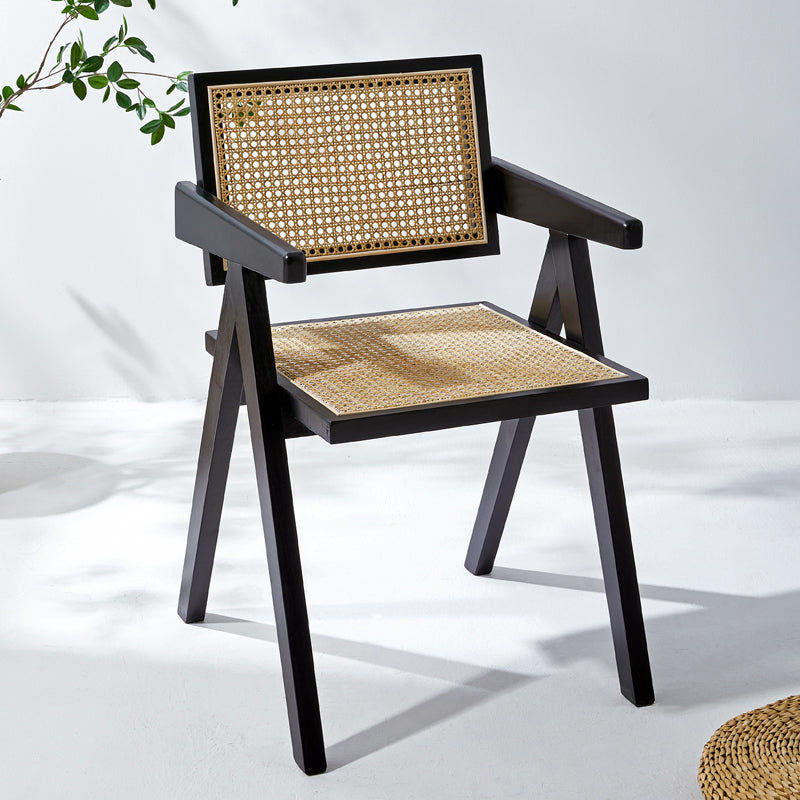 Wooden Dining Side Chairs Modern Indoor-Outdoor Open Back Dining Chair, 20'' Wide Gloss Black 1 Piece Clearhalo ' kitchen&dining_furn' 'Dining Chairs' 'Dining Tables & Seating' 'dining_chair' 'furn' 'furn_dining_chair' 'Furniture' 'furniture_dining_chair' 'Kitchen & Dining Furniture' 'kitchen' 3575257