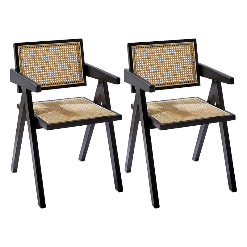 Wooden Dining Side Chairs Modern Indoor-Outdoor Open Back Dining Chair, 20'' Wide Gloss Black 2 Piece Set Clearhalo ' kitchen&dining_furn' 'Dining Chairs' 'Dining Tables & Seating' 'dining_chair' 'furn' 'furn_dining_chair' 'Furniture' 'furniture_dining_chair' 'Kitchen & Dining Furniture' 'kitchen' 3575259