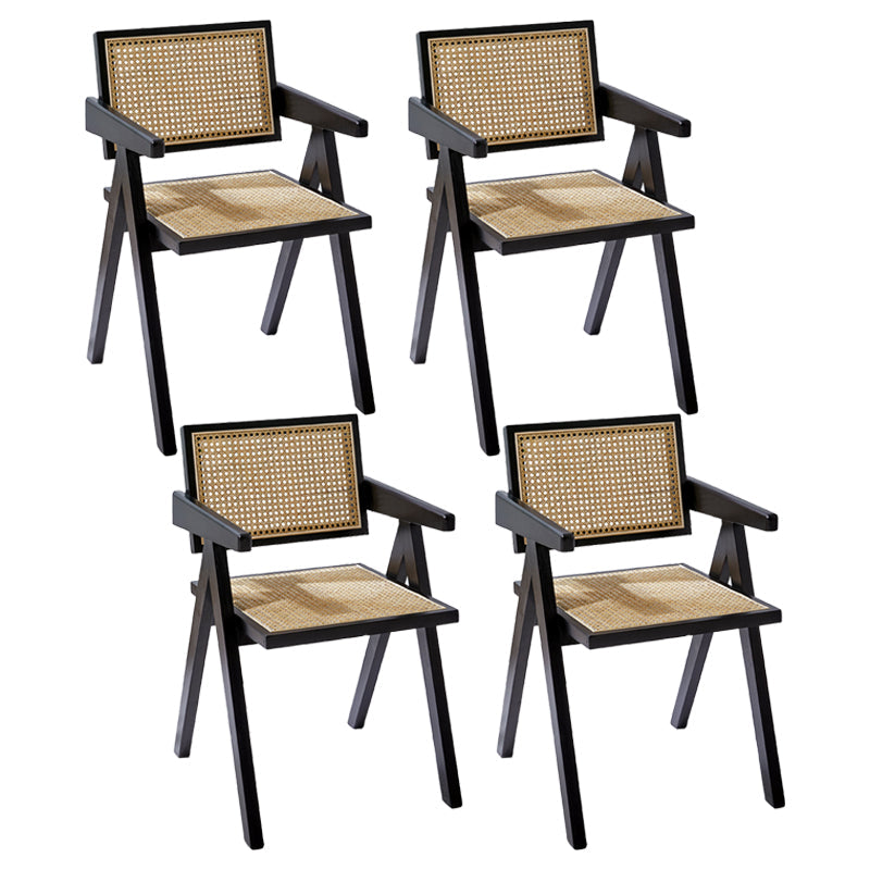 Wooden Dining Side Chairs Modern Indoor-Outdoor Open Back Dining Chair, 20'' Wide Gloss Black 4 Piece Set Clearhalo ' kitchen&dining_furn' 'Dining Chairs' 'Dining Tables & Seating' 'dining_chair' 'furn' 'furn_dining_chair' 'Furniture' 'furniture_dining_chair' 'Kitchen & Dining Furniture' 'kitchen' 3575261