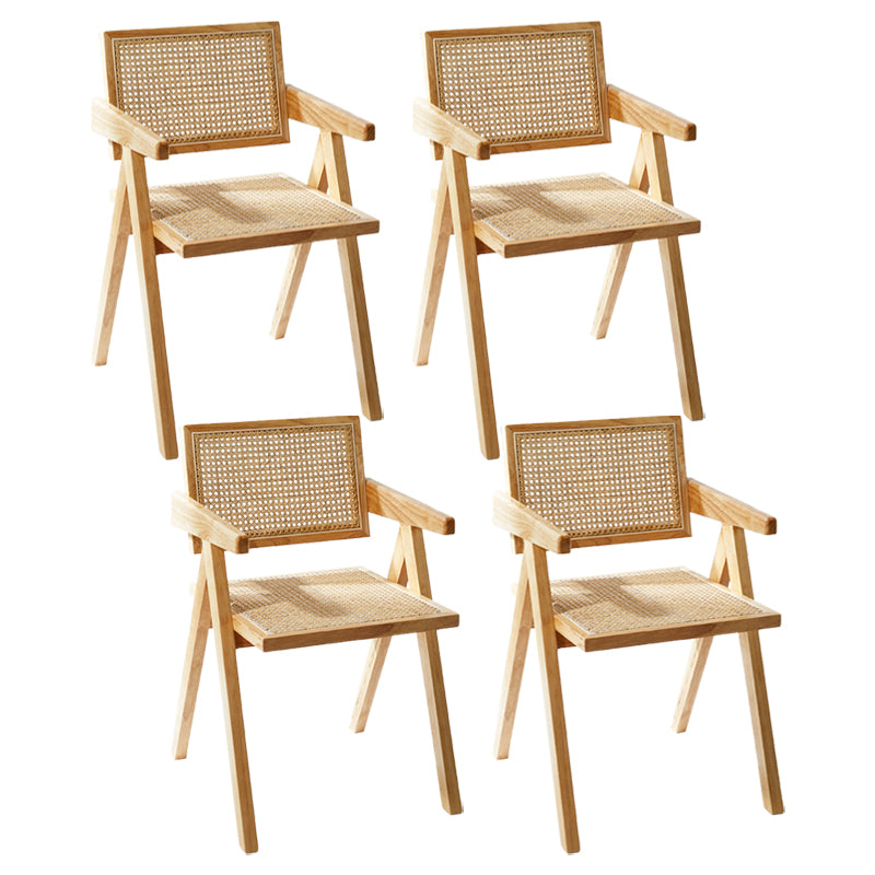 Wooden Dining Side Chairs Modern Indoor-Outdoor Open Back Dining Chair, 20'' Wide Light Brown 4 Piece Set Clearhalo ' kitchen&dining_furn' 'Dining Chairs' 'Dining Tables & Seating' 'dining_chair' 'furn' 'furn_dining_chair' 'Furniture' 'furniture_dining_chair' 'Kitchen & Dining Furniture' 'kitchen' 3575268