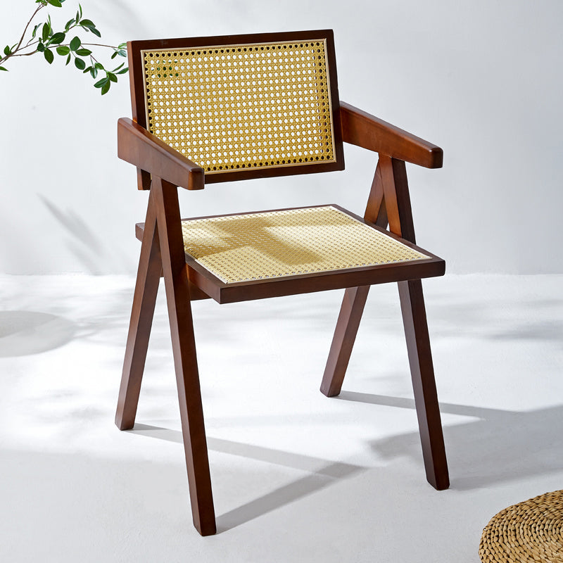 Wooden Dining Side Chairs Modern Indoor-Outdoor Open Back Dining Chair, 20'' Wide Red Brown 1 Piece Clearhalo ' kitchen&dining_furn' 'Dining Chairs' 'Dining Tables & Seating' 'dining_chair' 'furn' 'furn_dining_chair' 'Furniture' 'furniture_dining_chair' 'Kitchen & Dining Furniture' 'kitchen' 3575270