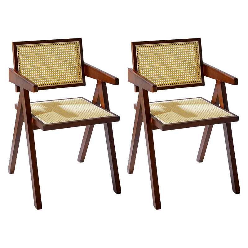 Wooden Dining Side Chairs Modern Indoor-Outdoor Open Back Dining Chair, 20'' Wide Red Brown 2 Piece Set Clearhalo ' kitchen&dining_furn' 'Dining Chairs' 'Dining Tables & Seating' 'dining_chair' 'furn' 'furn_dining_chair' 'Furniture' 'furniture_dining_chair' 'Kitchen & Dining Furniture' 'kitchen' 3575271