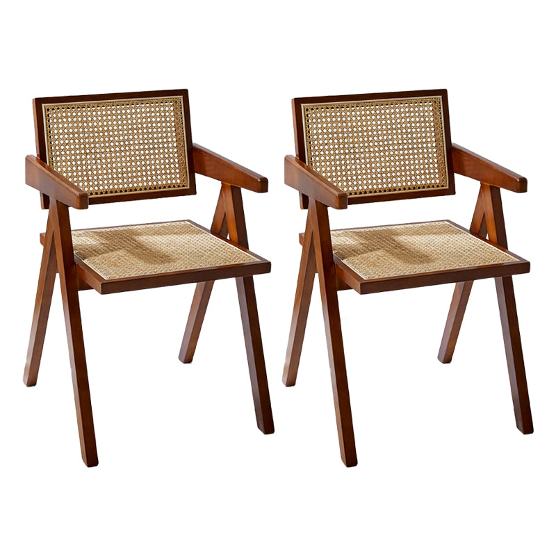 Wooden Dining Side Chairs Modern Indoor-Outdoor Open Back Dining Chair, 20'' Wide Dark Brown 2 Piece Set Clearhalo ' kitchen&dining_furn' 'Dining Chairs' 'Dining Tables & Seating' 'dining_chair' 'furn' 'furn_dining_chair' 'Furniture' 'furniture_dining_chair' 'Kitchen & Dining Furniture' 'kitchen' 3575276