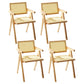 Wooden Dining Side Chairs Modern Indoor-Outdoor Open Back Dining Chair, 20'' Wide Brown-Khaki 4 Piece Set Clearhalo ' kitchen&dining_furn' 'Dining Chairs' 'Dining Tables & Seating' 'dining_chair' 'furn' 'furn_dining_chair' 'Furniture' 'furniture_dining_chair' 'Kitchen & Dining Furniture' 'kitchen' 3575280