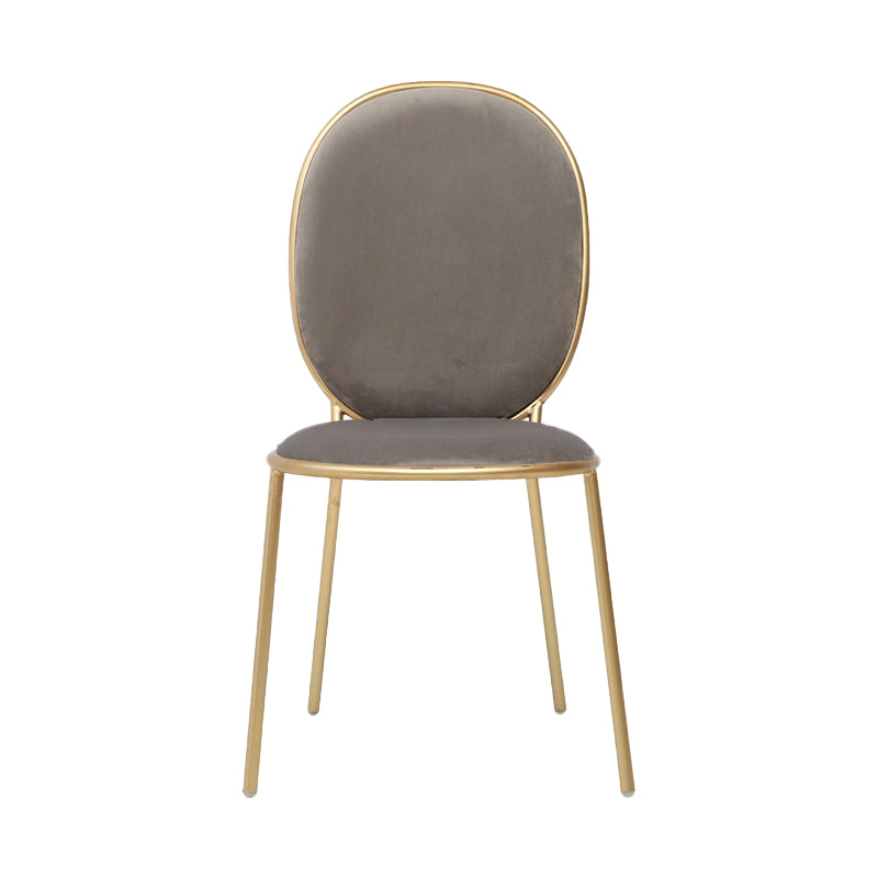 Glam Style Metal Side Chair Matte Finish Solid Back Dining Chair for Home Use Dark Gray 1 Piece Clearhalo ' kitchen&dining_furn' 'Dining Chairs' 'Dining Tables & Seating' 'dining_chair' 'furn' 'furn_dining_chair' 'Furniture' 'furniture_dining_chair' 'Kitchen & Dining Furniture' 'kitchen' 3575285