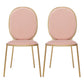 Glam Style Metal Side Chair Matte Finish Solid Back Dining Chair for Home Use Pink 2 Piece Set Clearhalo ' kitchen&dining_furn' 'Dining Chairs' 'Dining Tables & Seating' 'dining_chair' 'furn' 'furn_dining_chair' 'Furniture' 'furniture_dining_chair' 'Kitchen & Dining Furniture' 'kitchen' 3575298