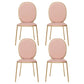Glam Style Metal Side Chair Matte Finish Solid Back Dining Chair for Home Use Pink 4 Piece Set Clearhalo ' kitchen&dining_furn' 'Dining Chairs' 'Dining Tables & Seating' 'dining_chair' 'furn' 'furn_dining_chair' 'Furniture' 'furniture_dining_chair' 'Kitchen & Dining Furniture' 'kitchen' 3575300