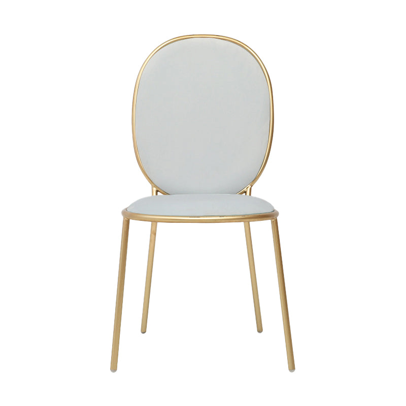 Glam Style Metal Side Chair Matte Finish Solid Back Dining Chair for Home Use Light Blue 1 Piece Clearhalo ' kitchen&dining_furn' 'Dining Chairs' 'Dining Tables & Seating' 'dining_chair' 'furn' 'furn_dining_chair' 'Furniture' 'furniture_dining_chair' 'Kitchen & Dining Furniture' 'kitchen' 3575301