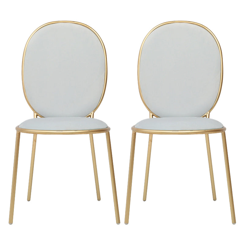 Glam Style Metal Side Chair Matte Finish Solid Back Dining Chair for Home Use Light Blue 2 Piece Set Clearhalo ' kitchen&dining_furn' 'Dining Chairs' 'Dining Tables & Seating' 'dining_chair' 'furn' 'furn_dining_chair' 'Furniture' 'furniture_dining_chair' 'Kitchen & Dining Furniture' 'kitchen' 3575302