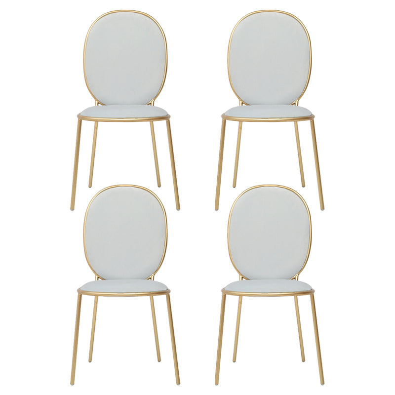 Glam Style Metal Side Chair Matte Finish Solid Back Dining Chair for Home Use Light Blue 4 Piece Set Clearhalo ' kitchen&dining_furn' 'Dining Chairs' 'Dining Tables & Seating' 'dining_chair' 'furn' 'furn_dining_chair' 'Furniture' 'furniture_dining_chair' 'Kitchen & Dining Furniture' 'kitchen' 3575303