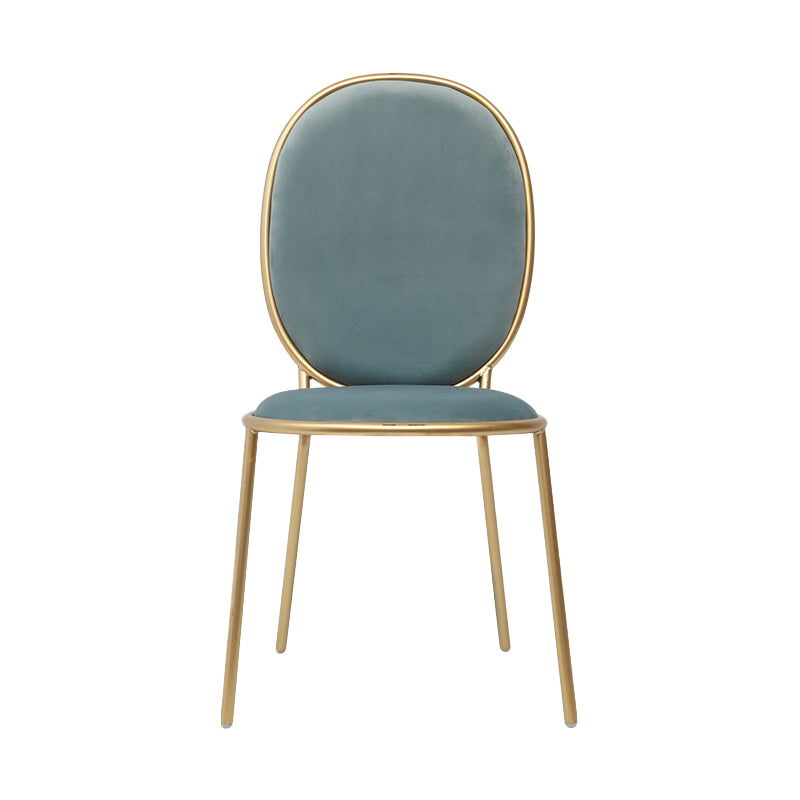 Glam Style Metal Side Chair Matte Finish Solid Back Dining Chair for Home Use Lake Blue 1 Piece Clearhalo ' kitchen&dining_furn' 'Dining Chairs' 'Dining Tables & Seating' 'dining_chair' 'furn' 'furn_dining_chair' 'Furniture' 'furniture_dining_chair' 'Kitchen & Dining Furniture' 'kitchen' 3575304