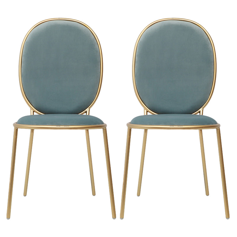 Glam Style Metal Side Chair Matte Finish Solid Back Dining Chair for Home Use Lake Blue 2 Piece Set Clearhalo ' kitchen&dining_furn' 'Dining Chairs' 'Dining Tables & Seating' 'dining_chair' 'furn' 'furn_dining_chair' 'Furniture' 'furniture_dining_chair' 'Kitchen & Dining Furniture' 'kitchen' 3575305