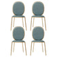 Glam Style Metal Side Chair Matte Finish Solid Back Dining Chair for Home Use Lake Blue 4 Piece Set Clearhalo ' kitchen&dining_furn' 'Dining Chairs' 'Dining Tables & Seating' 'dining_chair' 'furn' 'furn_dining_chair' 'Furniture' 'furniture_dining_chair' 'Kitchen & Dining Furniture' 'kitchen' 3575306