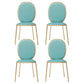 Glam Style Metal Side Chair Matte Finish Solid Back Dining Chair for Home Use Peacock Blue 4 Piece Set Clearhalo ' kitchen&dining_furn' 'Dining Chairs' 'Dining Tables & Seating' 'dining_chair' 'furn' 'furn_dining_chair' 'Furniture' 'furniture_dining_chair' 'Kitchen & Dining Furniture' 'kitchen' 3575309