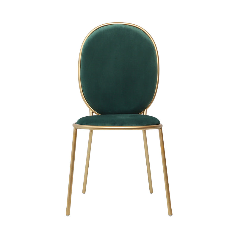 Glam Style Metal Side Chair Matte Finish Solid Back Dining Chair for Home Use Blackish Green 1 Piece Clearhalo ' kitchen&dining_furn' 'Dining Chairs' 'Dining Tables & Seating' 'dining_chair' 'furn' 'furn_dining_chair' 'Furniture' 'furniture_dining_chair' 'Kitchen & Dining Furniture' 'kitchen' 3575310