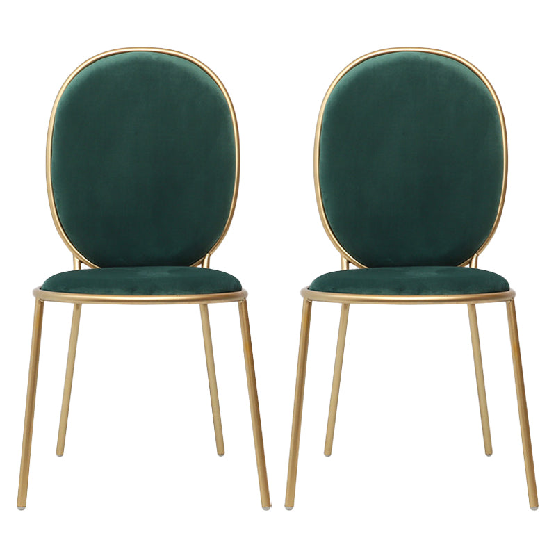 Glam Style Metal Side Chair Matte Finish Solid Back Dining Chair for Home Use Blackish Green 2 Piece Set Clearhalo ' kitchen&dining_furn' 'Dining Chairs' 'Dining Tables & Seating' 'dining_chair' 'furn' 'furn_dining_chair' 'Furniture' 'furniture_dining_chair' 'Kitchen & Dining Furniture' 'kitchen' 3575311
