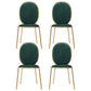 Glam Style Metal Side Chair Matte Finish Solid Back Dining Chair for Home Use Blackish Green 4 Piece Set Clearhalo ' kitchen&dining_furn' 'Dining Chairs' 'Dining Tables & Seating' 'dining_chair' 'furn' 'furn_dining_chair' 'Furniture' 'furniture_dining_chair' 'Kitchen & Dining Furniture' 'kitchen' 3575312