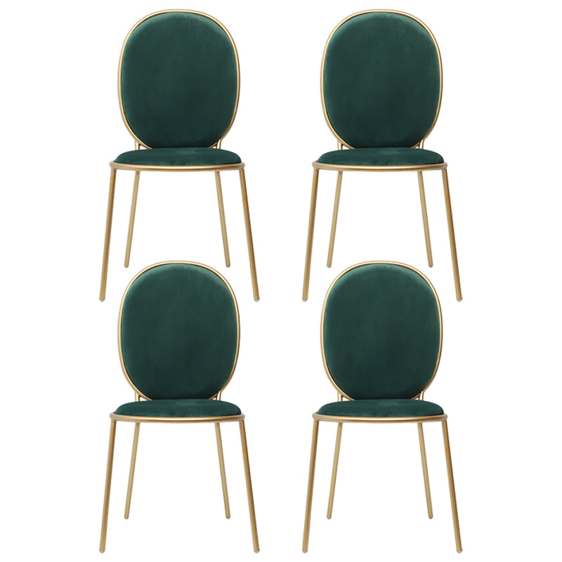 Glam Style Metal Side Chair Matte Finish Solid Back Dining Chair for Home Use Blackish Green 4 Piece Set Clearhalo ' kitchen&dining_furn' 'Dining Chairs' 'Dining Tables & Seating' 'dining_chair' 'furn' 'furn_dining_chair' 'Furniture' 'furniture_dining_chair' 'Kitchen & Dining Furniture' 'kitchen' 3575312