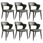 Modern Leather Dining Arm Chair Upholstered Open Back Armchair with Metal Legs Dark Gray 6 Piece Set Clearhalo ' kitchen&dining_furn' 'Dining Chairs' 'Dining Tables & Seating' 'dining_chair' 'furn' 'furn_dining_chair' 'Furniture' 'furniture_dining_chair' 'Kitchen & Dining Furniture' 'kitchen' 3575317