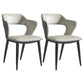 Modern Leather Dining Arm Chair Upholstered Open Back Armchair with Metal Legs Light Gray 2 Piece Set Clearhalo ' kitchen&dining_furn' 'Dining Chairs' 'Dining Tables & Seating' 'dining_chair' 'furn' 'furn_dining_chair' 'Furniture' 'furniture_dining_chair' 'Kitchen & Dining Furniture' 'kitchen' 3575320