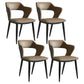 Modern Leather Dining Arm Chair Upholstered Open Back Armchair with Metal Legs Khaki 4 Piece Set Clearhalo ' kitchen&dining_furn' 'Dining Chairs' 'Dining Tables & Seating' 'dining_chair' 'furn' 'furn_dining_chair' 'Furniture' 'furniture_dining_chair' 'Kitchen & Dining Furniture' 'kitchen' 3575333