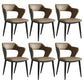Modern Leather Dining Arm Chair Upholstered Open Back Armchair with Metal Legs Khaki 6 Piece Set Clearhalo ' kitchen&dining_furn' 'Dining Chairs' 'Dining Tables & Seating' 'dining_chair' 'furn' 'furn_dining_chair' 'Furniture' 'furniture_dining_chair' 'Kitchen & Dining Furniture' 'kitchen' 3575335