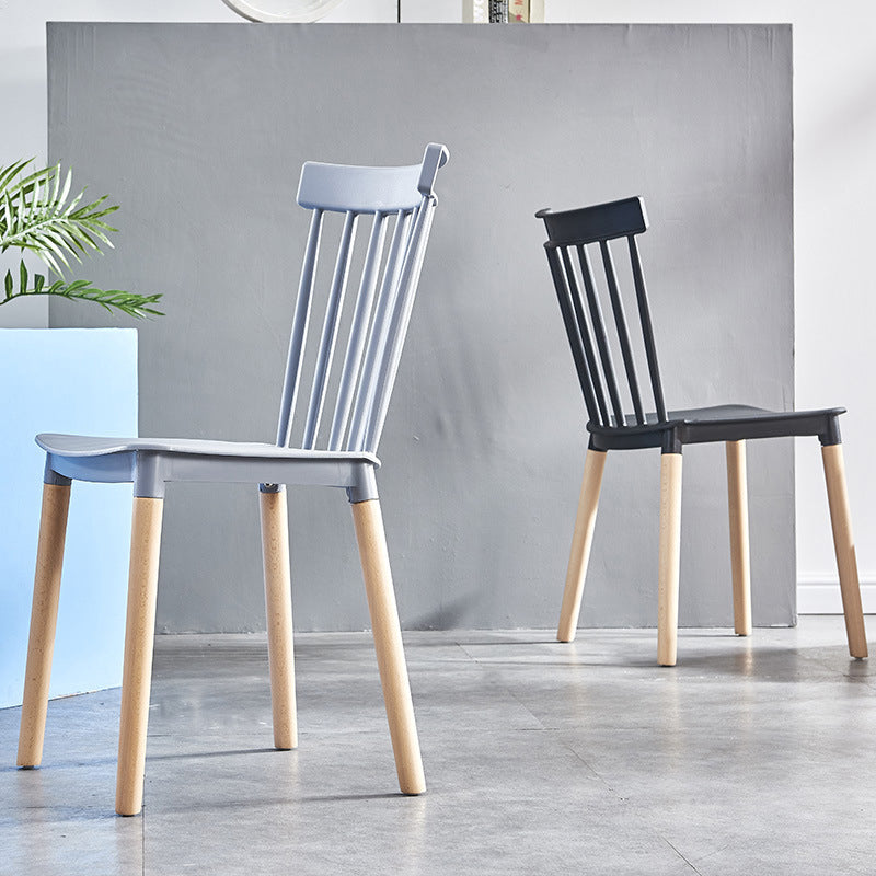 Glam Style Wooden Side Chair Matte Finish Windsor Back Dining Chair for Coffee Shop Clearhalo ' kitchen&dining_furn' 'Dining Chairs' 'Dining Tables & Seating' 'dining_chair' 'furn' 'furn_dining_chair' 'Furniture' 'furniture_dining_chair' 'Kitchen & Dining Furniture' 'kitchen' 3575336