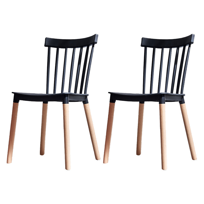 Glam Style Wooden Side Chair Matte Finish Windsor Back Dining Chair for Coffee Shop Black 2 Piece Set Clearhalo ' kitchen&dining_furn' 'Dining Chairs' 'Dining Tables & Seating' 'dining_chair' 'furn' 'furn_dining_chair' 'Furniture' 'furniture_dining_chair' 'Kitchen & Dining Furniture' 'kitchen' 3575339