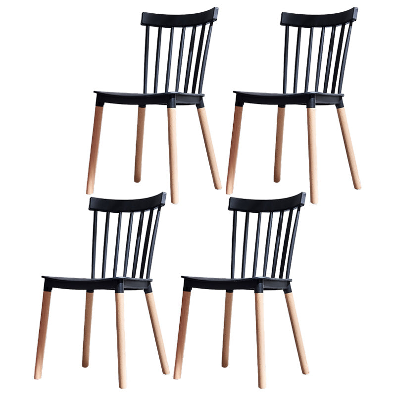 Glam Style Wooden Side Chair Matte Finish Windsor Back Dining Chair for Coffee Shop Black 4 Piece Set Clearhalo ' kitchen&dining_furn' 'Dining Chairs' 'Dining Tables & Seating' 'dining_chair' 'furn' 'furn_dining_chair' 'Furniture' 'furniture_dining_chair' 'Kitchen & Dining Furniture' 'kitchen' 3575341
