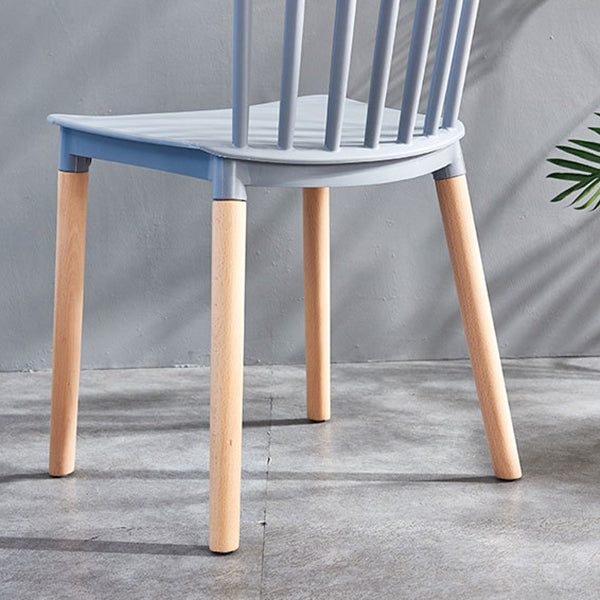 Glam Style Wooden Side Chair Matte Finish Windsor Back Dining Chair for Coffee Shop Clearhalo ' kitchen&dining_furn' 'Dining Chairs' 'Dining Tables & Seating' 'dining_chair' 'furn' 'furn_dining_chair' 'Furniture' 'furniture_dining_chair' 'Kitchen & Dining Furniture' 'kitchen' 3575348