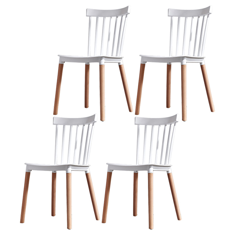 Glam Style Wooden Side Chair Matte Finish Windsor Back Dining Chair for Coffee Shop White 4 Piece Set Clearhalo ' kitchen&dining_furn' 'Dining Chairs' 'Dining Tables & Seating' 'dining_chair' 'furn' 'furn_dining_chair' 'Furniture' 'furniture_dining_chair' 'Kitchen & Dining Furniture' 'kitchen' 3575352