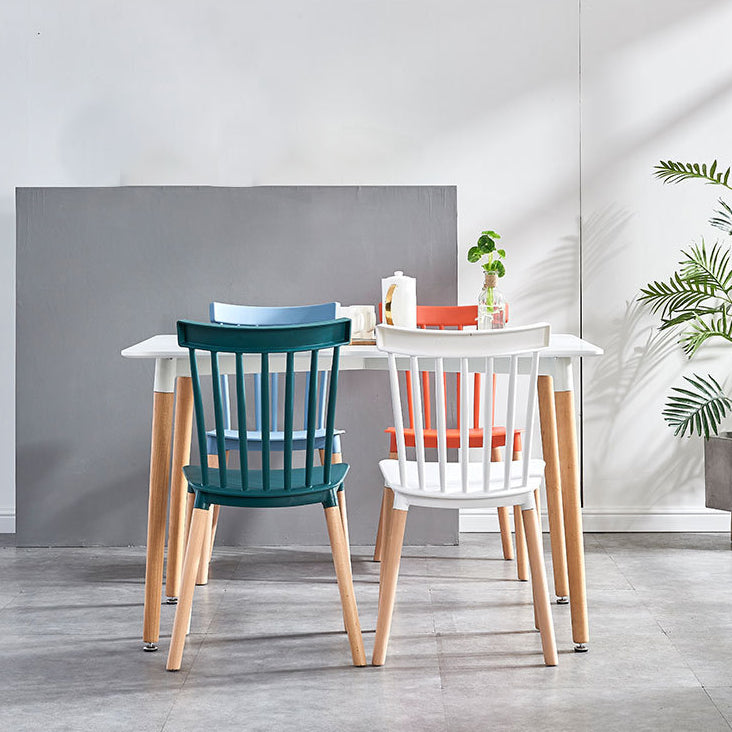 Glam Style Wooden Side Chair Matte Finish Windsor Back Dining Chair for Coffee Shop Clearhalo ' kitchen&dining_furn' 'Dining Chairs' 'Dining Tables & Seating' 'dining_chair' 'furn' 'furn_dining_chair' 'Furniture' 'furniture_dining_chair' 'Kitchen & Dining Furniture' 'kitchen' 3575359