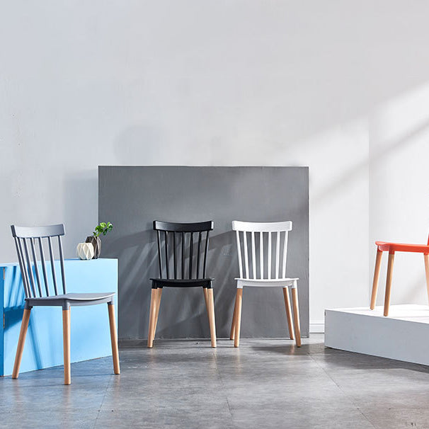 Glam Style Wooden Side Chair Matte Finish Windsor Back Dining Chair for Coffee Shop Clearhalo ' kitchen&dining_furn' 'Dining Chairs' 'Dining Tables & Seating' 'dining_chair' 'furn' 'furn_dining_chair' 'Furniture' 'furniture_dining_chair' 'Kitchen & Dining Furniture' 'kitchen' 3575362