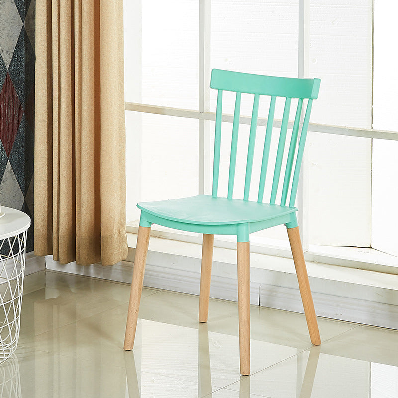 Glam Style Wooden Side Chair Matte Finish Windsor Back Dining Chair for Coffee Shop Blue 1 Piece Clearhalo ' kitchen&dining_furn' 'Dining Chairs' 'Dining Tables & Seating' 'dining_chair' 'furn' 'furn_dining_chair' 'Furniture' 'furniture_dining_chair' 'Kitchen & Dining Furniture' 'kitchen' 3575365