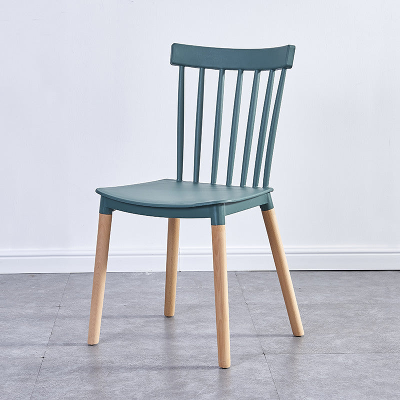 Glam Style Wooden Side Chair Matte Finish Windsor Back Dining Chair for Coffee Shop Blackish Green 1 Piece Clearhalo ' kitchen&dining_furn' 'Dining Chairs' 'Dining Tables & Seating' 'dining_chair' 'furn' 'furn_dining_chair' 'Furniture' 'furniture_dining_chair' 'Kitchen & Dining Furniture' 'kitchen' 3575368