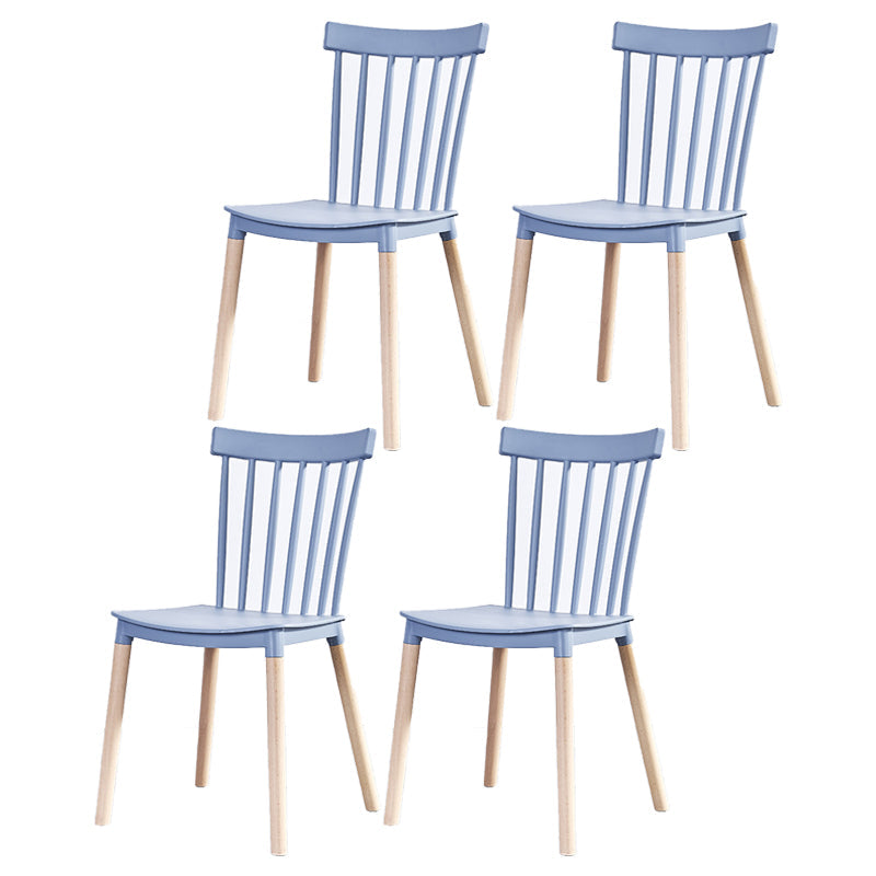Glam Style Wooden Side Chair Matte Finish Windsor Back Dining Chair for Coffee Shop Gray Blue 4 Piece Set Clearhalo ' kitchen&dining_furn' 'Dining Chairs' 'Dining Tables & Seating' 'dining_chair' 'furn' 'furn_dining_chair' 'Furniture' 'furniture_dining_chair' 'Kitchen & Dining Furniture' 'kitchen' 3575373