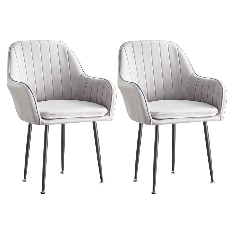 Scandinavian Dining Arm Chair Solid Back Side Chair with Metal Legs for Home Use Grey 2 Piece Set Black Clearhalo ' kitchen&dining_furn' 'Dining Chairs' 'Dining Tables & Seating' 'dining_chair' 'furn' 'furn_dining_chair' 'Furniture' 'furniture_dining_chair' 'Kitchen & Dining Furniture' 'kitchen' 3575376