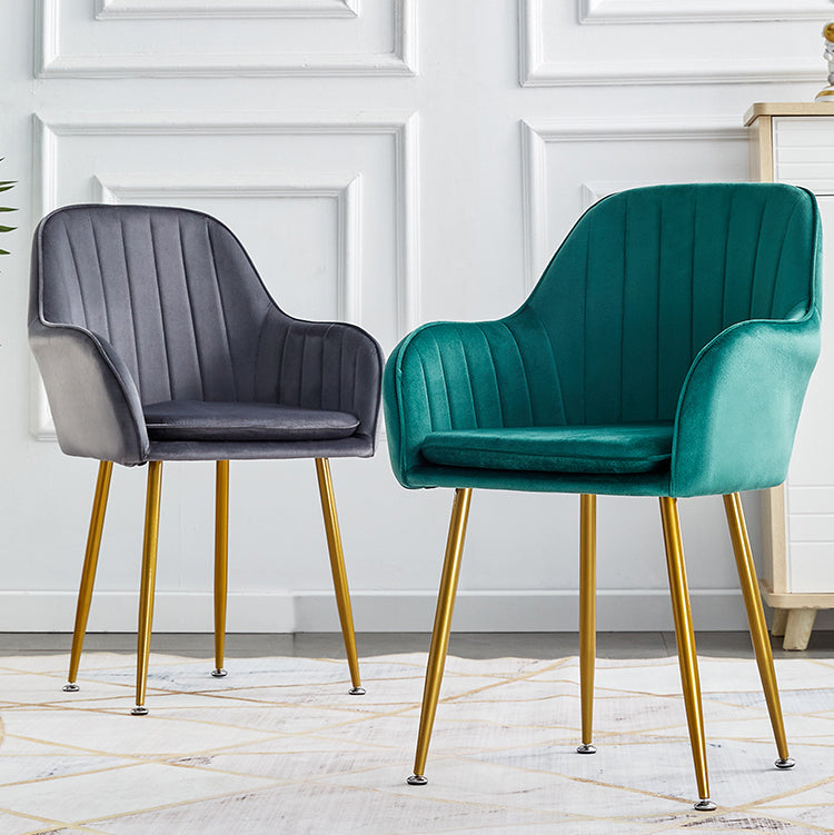 Scandinavian Dining Arm Chair Solid Back Side Chair with Metal Legs for Home Use Clearhalo ' kitchen&dining_furn' 'Dining Chairs' 'Dining Tables & Seating' 'dining_chair' 'furn' 'furn_dining_chair' 'Furniture' 'furniture_dining_chair' 'Kitchen & Dining Furniture' 'kitchen' 3575379