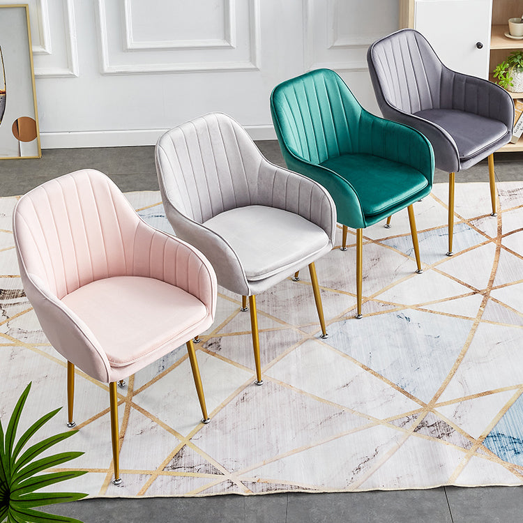 Scandinavian Dining Arm Chair Solid Back Side Chair with Metal Legs for Home Use Clearhalo ' kitchen&dining_furn' 'Dining Chairs' 'Dining Tables & Seating' 'dining_chair' 'furn' 'furn_dining_chair' 'Furniture' 'furniture_dining_chair' 'Kitchen & Dining Furniture' 'kitchen' 3575380